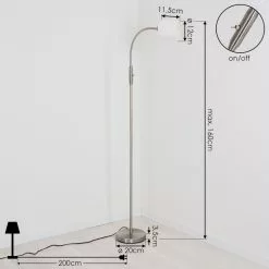 Hofstein Alsen Stehleuchte Nickel-Matt, 1-flammig -Leseleuchten Speichern alsen stehleuchte h3444924 3