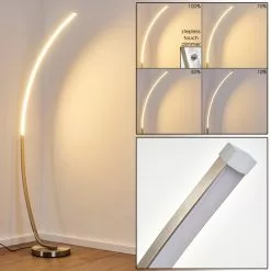 Hofstein Antares Bogenlampe LED Nickel-Matt, 1-flammig