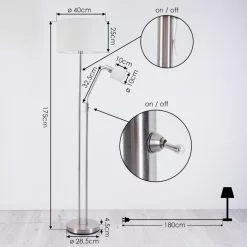 Hofstein Antillo Stehleuchte Nickel-Matt, 2-flammig -Leseleuchten Speichern antillo stehleuchte h3414002 3