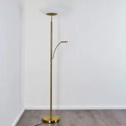 Hofstein Argostoli Deckenfluter LED Messing, 2-flammig -Leseleuchten Speichern argostoli deckenfluter h3331286 17