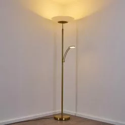 Hofstein Argostoli Deckenfluter LED Messing, 2-flammig -Leseleuchten Speichern argostoli deckenfluter h3331286 2