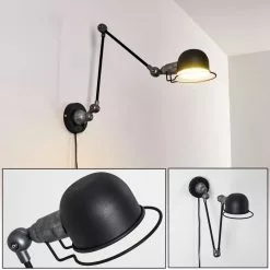 Hofstein Arild Wandleuchte Schwarz, Grau, 1-flammig