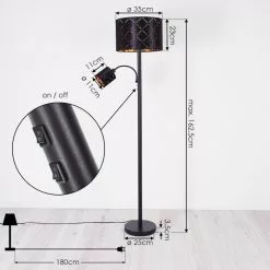 Hofstein Arnoya Stehleuchte Schwarz, 2-flammig -Leseleuchten Speichern arnoya stehleuchte h3421635 3