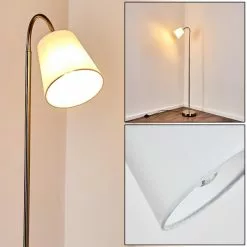 Hofstein Ascona Stehleuchte Nickel-Matt, 1-flammig