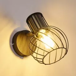 Hofstein Bacau Wandleuchte Schwarz-Gold, 1-flammig -Leseleuchten Speichern bacau wandleuchte h3320136 7