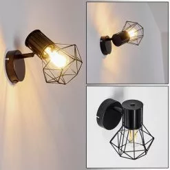 Hofstein Bardhaman Wandleuchte Schwarz, 1-flammig