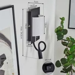 Hofstein Beaverton Wandleuchte LED Schwarz, 2-flammig -Leseleuchten Speichern beaverton wandleuchte h3560617 3