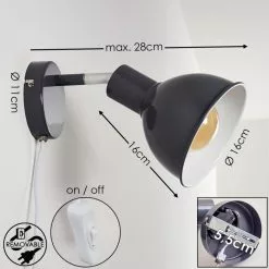 Hofstein Caney Wandleuchte Anthrazit, 1-flammig -Leseleuchten Speichern caney wandleuchte h3316535 1