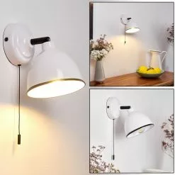 Hofstein Catharine Wandleuchte Weiß, 1-flammig