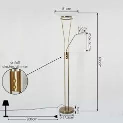Hofstein Cavate Deckenfluter LED Messing, 2-flammig -Leseleuchten Speichern cavate stehleuchte h3019979 3