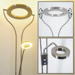 Hofstein Donna Deckenfluter LED Nickel-Matt, 1-flammig