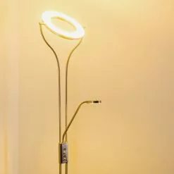 Hofstein Donna Deckenfluter LED Nickel-Matt, 1-flammig -Leseleuchten Speichern donna deckenfluter h166148 19