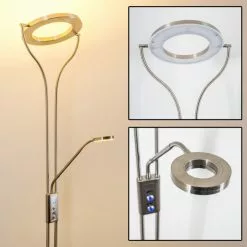 Hofstein Donna Deckenfluter LED Nickel-Matt, 1-flammig -Leseleuchten Speichern donna deckenfluter h166148 23