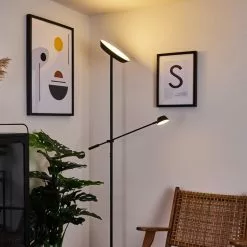 Hofstein Florida Deckenfluter LED Schwarz, 2-flammig