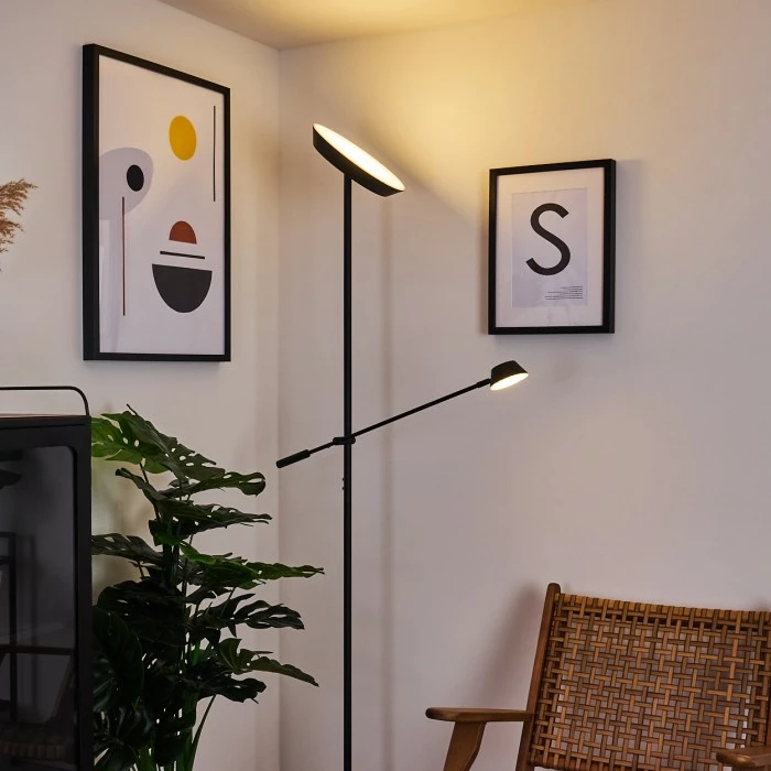 Hofstein Florida Deckenfluter LED Schwarz, 2-flammig 1 Hofstein Florida Deckenfluter LED Schwarz, 2-flammig