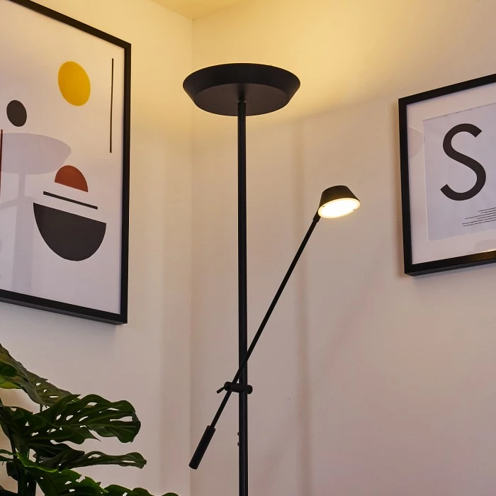 Hofstein Florida Deckenfluter LED Schwarz, 2-flammig 10 Hofstein Florida Deckenfluter LED Schwarz, 2-flammig – Bild 10