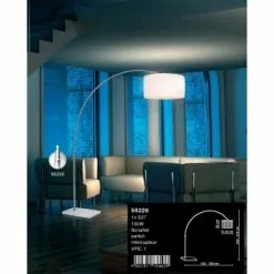 Globo LA NUBE Stehleuchte Nickel-Matt, Edelstahl, Wei&szlig;, 1-flammig