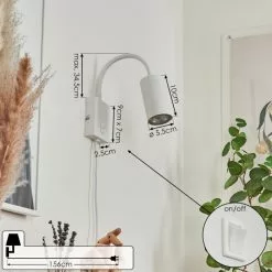 Hofstein Javel Wandleuchte Wei&szlig;, 1-flammig -Leseleuchten Speichern javel wandleuchte h3613177 3