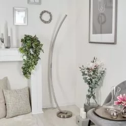 Hofstein Kimbolton Bogenlampe LED Nickel-Matt, 1-flammig -Leseleuchten Speichern kimbolton bogenlampe h3266298 do4 9