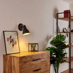 Hofstein Koppom Wandleuchte Schwarz, 1-flammig -Leseleuchten Speichern koppom wandleuchte h3013007 do2 15