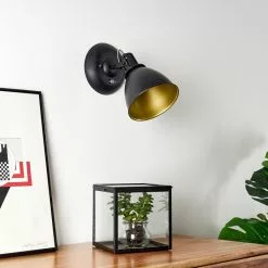 Hofstein Koppom Wandleuchte Schwarz, 1-flammig -Leseleuchten Speichern koppom wandleuchte h3013007 do2 17