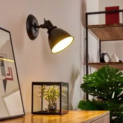 Hofstein Koppom Wandleuchte Schwarz, 1-flammig -Leseleuchten Speichern koppom wandleuchte h3013007 do2 2