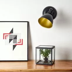 Hofstein Koppom Wandleuchte Schwarz, 1-flammig -Leseleuchten Speichern koppom wandleuchte h3013007 do2 5