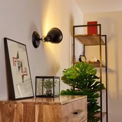 Hofstein Koppom Wandleuchte Schwarz, 1-flammig -Leseleuchten Speichern koppom wandleuchte h3013007 do2 8