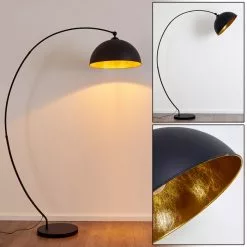 Hofstein Miranda Bogenlampe Schwarz, 1-flammig
