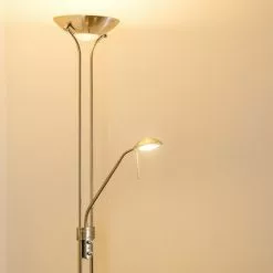 Hofstein Rom Deckenfluter LED Nickel-Matt, 2-flammig -Leseleuchten Speichern rom deckenfluter 8500 12