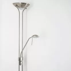 Hofstein Rom Deckenfluter LED Nickel-Matt, 2-flammig -Leseleuchten Speichern rom deckenfluter 8500 2