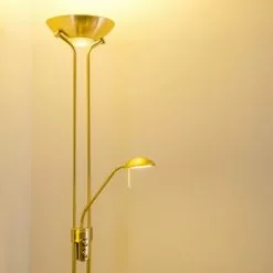 Hofstein Rom Deckenfluter LED Messing, 2-flammig -Leseleuchten Speichern rom deckenfluter 8501 11