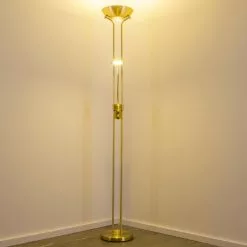 Hofstein Rom Deckenfluter LED Messing, 2-flammig -Leseleuchten Speichern rom deckenfluter 8501 2