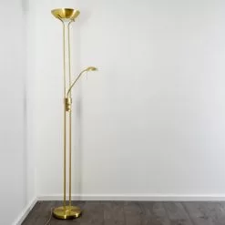 Hofstein Rom Deckenfluter LED Messing, 2-flammig -Leseleuchten Speichern rom deckenfluter 8501 4