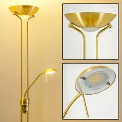 Hofstein Rom Deckenfluter LED Messing, 2-flammig -Leseleuchten Speichern rom deckenfluter 8501 9