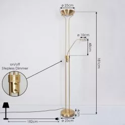 Hofstein Rom Stehleuchte Messing, 2-flammig -Leseleuchten Speichern rom stehleuchte h3552490 3