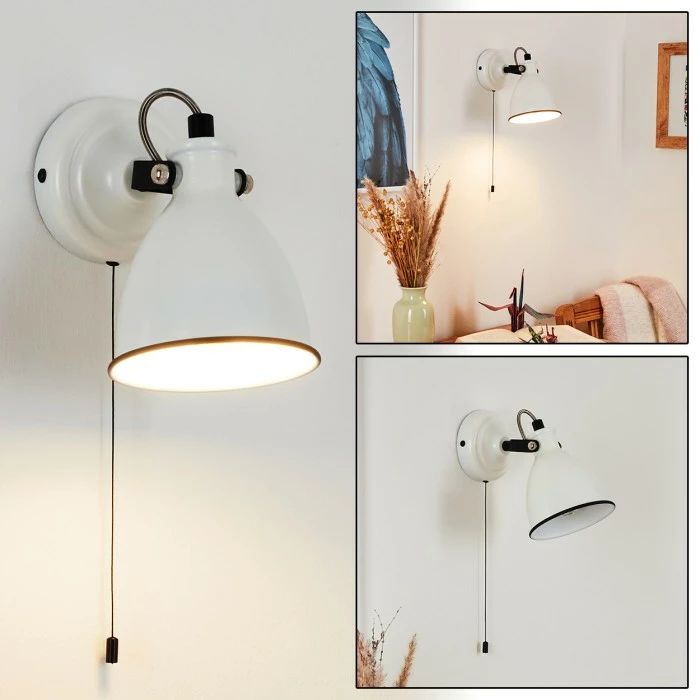 Hofstein Selki Wandleuchte Schwarz, Weiß, 1-flammig 1 Hofstein Selki Wandleuchte Schwarz, Weiß, 1-flammig