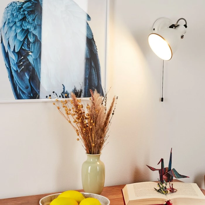 Hofstein Selki Wandleuchte Schwarz, Weiß, 1-flammig 11 Hofstein Selki Wandleuchte Schwarz, Weiß, 1-flammig – Bild 11