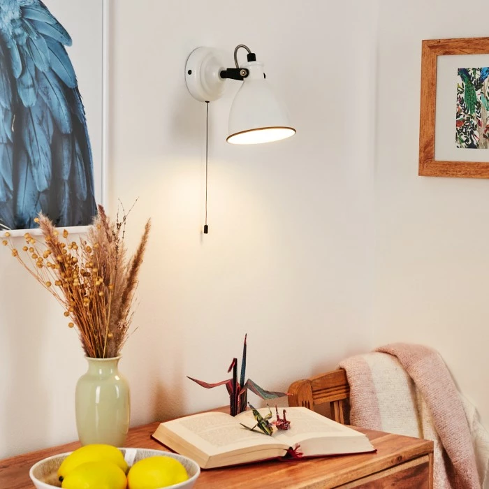 Hofstein Selki Wandleuchte Schwarz, Weiß, 1-flammig 7 Hofstein Selki Wandleuchte Schwarz, Weiß, 1-flammig – Bild 7