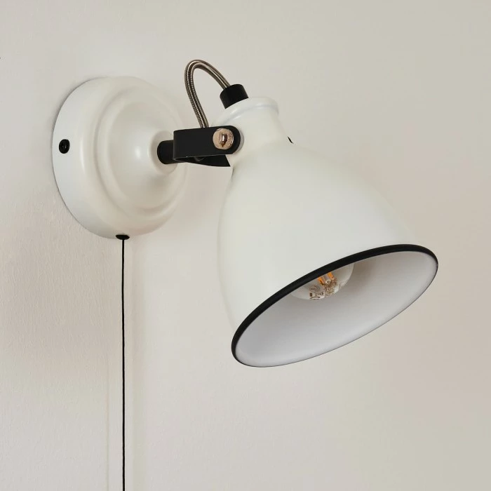 Hofstein Selki Wandleuchte Schwarz, Weiß, 1-flammig 8 Hofstein Selki Wandleuchte Schwarz, Weiß, 1-flammig – Bild 8