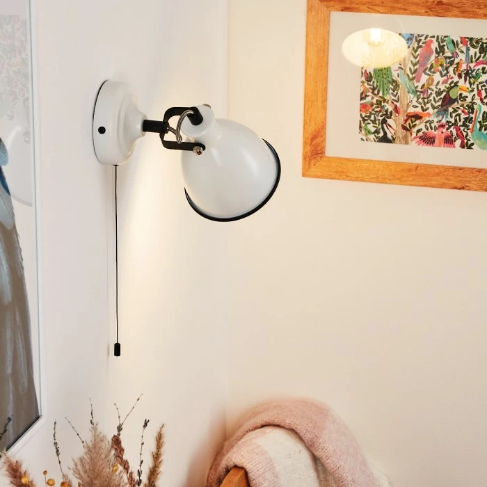 Hofstein Selki Wandleuchte Schwarz, Weiß, 1-flammig 9 Hofstein Selki Wandleuchte Schwarz, Weiß, 1-flammig – Bild 9