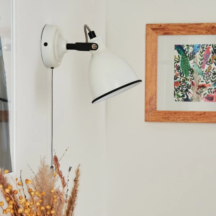 Hofstein Selki Wandleuchte Schwarz, Weiß, 1-flammig 10 Hofstein Selki Wandleuchte Schwarz, Weiß, 1-flammig – Bild 10