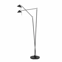 Steinhauer Punkt LED Stehleuchte Schwarz, 2-flammig