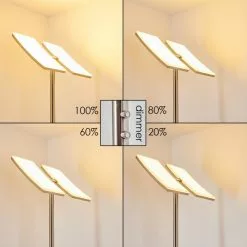 Hofstein Thyolo Deckenfluter LED Stahl geb&uuml;rstet, 2-flammig -Leseleuchten Speichern thyolo deckenfluter h3166215 do1 3