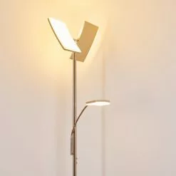 Hofstein Thyolo Deckenfluter LED Stahl geb&uuml;rstet, 2-flammig -Leseleuchten Speichern thyolo deckenfluter h3166215 do1 6