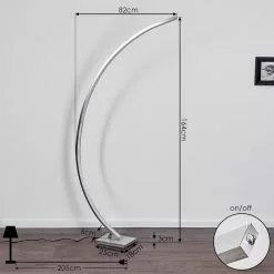 Hofstein Uttorp Stehleuchte LED Silber, 1-flammig -Leseleuchten Speichern uttorp stehleuchte h3390511 3