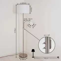 Hofstein Vezza Stehleuchte Nickel-Matt, 2-flammig -Leseleuchten Speichern vezza stehleuchte h3454053 3