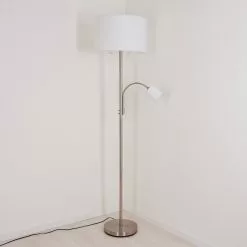 Hofstein Vezza Stehleuchte Nickel-Matt, 2-flammig -Leseleuchten Speichern vezza stehleuchte h3454053 7