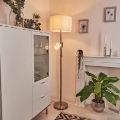 Hofstein Vezza Stehleuchte Nickel-Matt, 2-flammig -Leseleuchten Speichern vezza stehleuchte h3454053 8