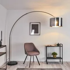 Hofstein Volos Bogenlampe Nickel-Matt, Schwarz, 1-flammig -Leseleuchten Speichern volos bogenlampe h3330968 13